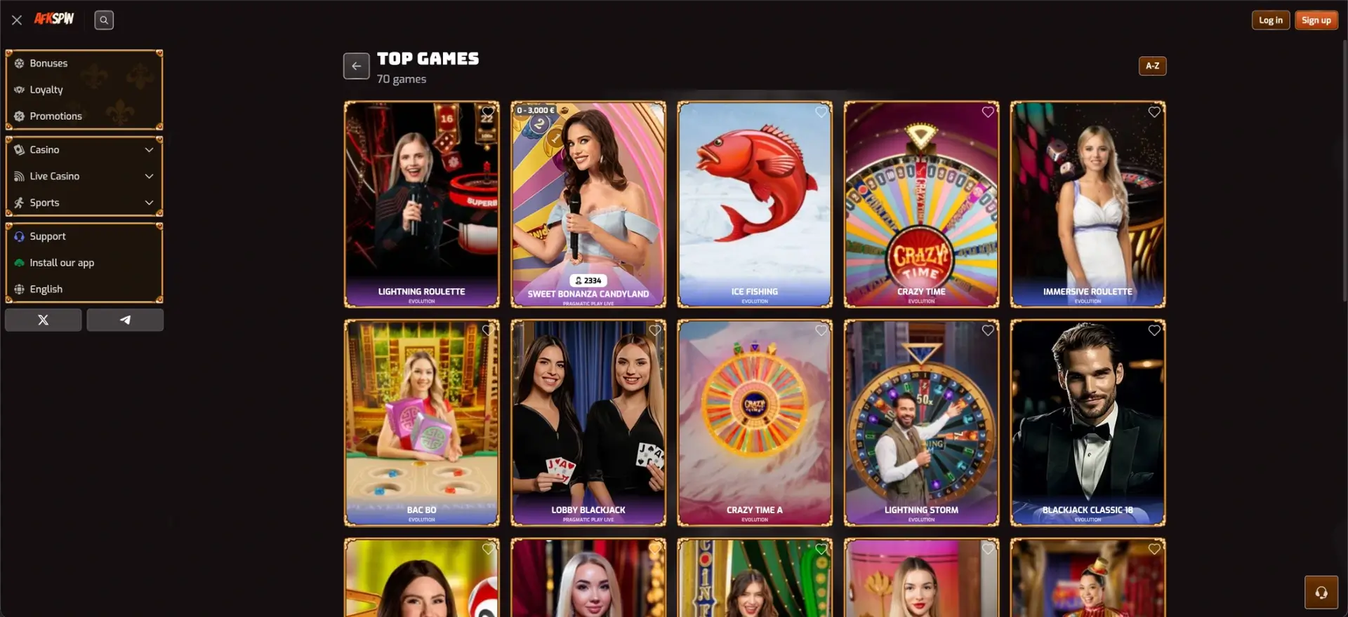 AFKspin Casino mobil spielen